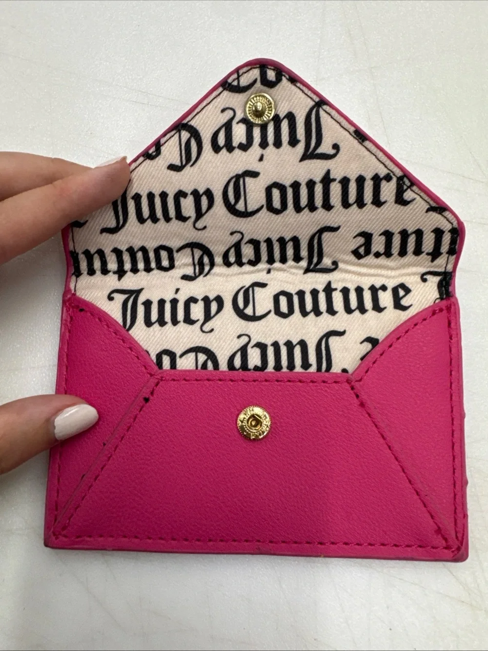 Juicy Couture Women's Card Holder Wallet Pink Heart NWOT